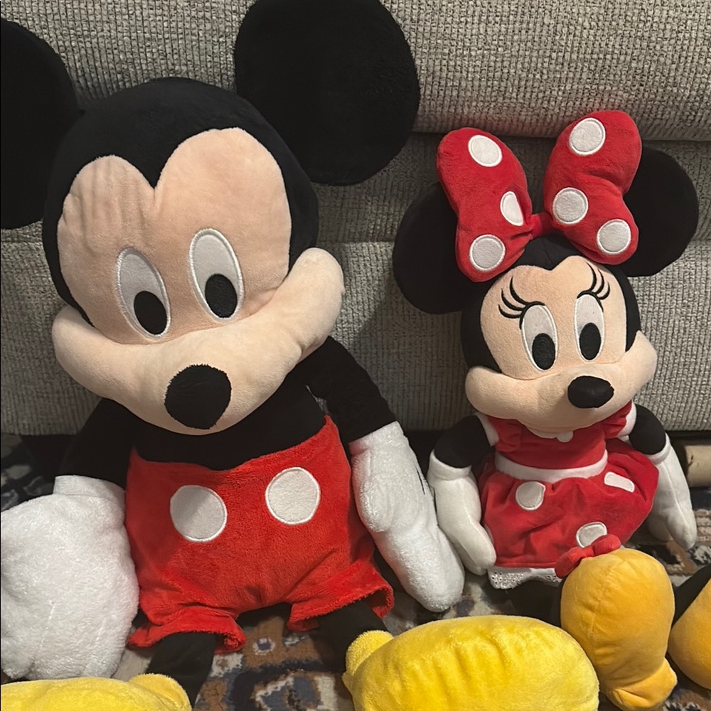 Disney Red and Black Mickey and Minnie Stuffed Animals